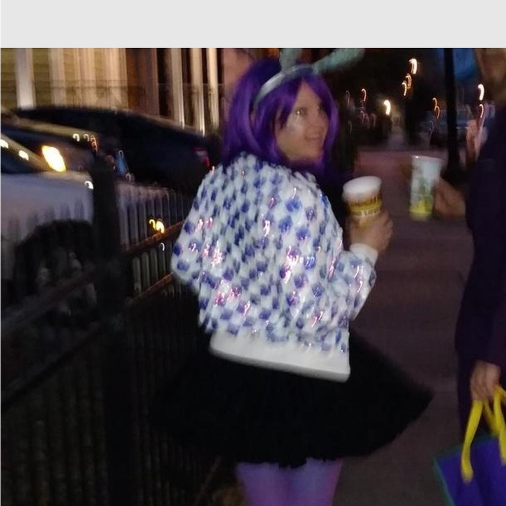 Forever 21 Blue and Purple Sequin Bomber Jacket - Picture 5 of 5